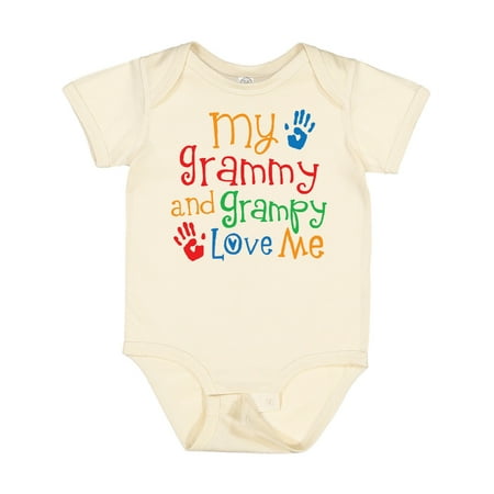 

Inktastic My Grammy and Grampy Love Me Gift Baby Boy or Baby Girl Bodysuit