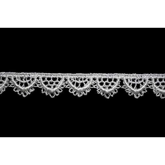 Altotux 0.5" White or Ivory Venice Lace Trim Scalloped Sewing Notions By 5 Yards (Ivory)