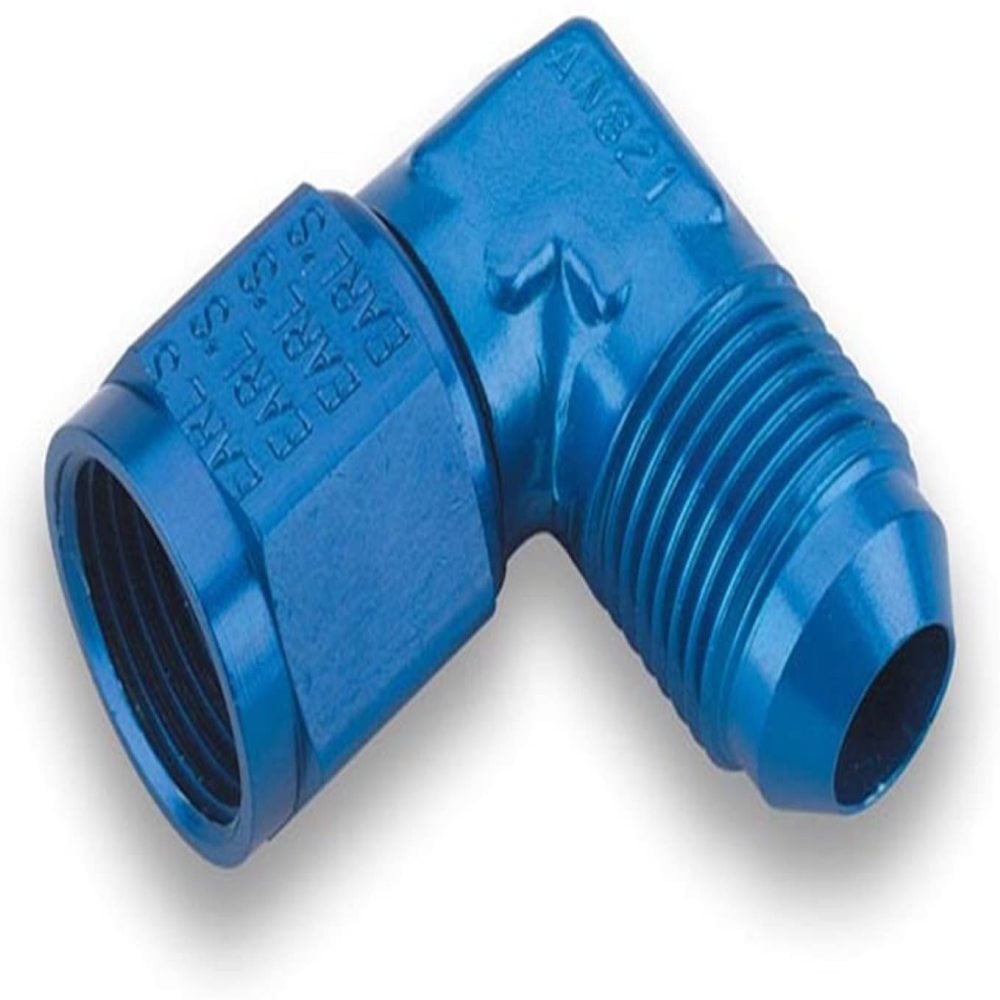 Earls 991702ERL Blue Anodized Aluminum Fuel Fitting Adapter 