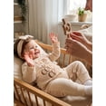 thumbnail image 4 of RUINIXCW Preemie/Newborn/Baby Girl Outfits Letter Embroidery Crew Neck Long Sleeve Romper and Bow Headband 2 Pcs Set for Fall, 4 of 9