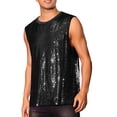 thumbnail image 4 of INSPIRE CHIC Sequin Tank Top for Men's Shiny Glitter Sleeveless Tee Tops Party Disco Metallic Vest XL Black, 4 of 4