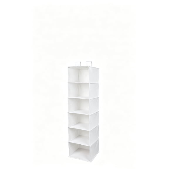 Mainstays 6 Shelf Non-Woven Hanging Closet Organizer Shelf Dividers, Arctic White