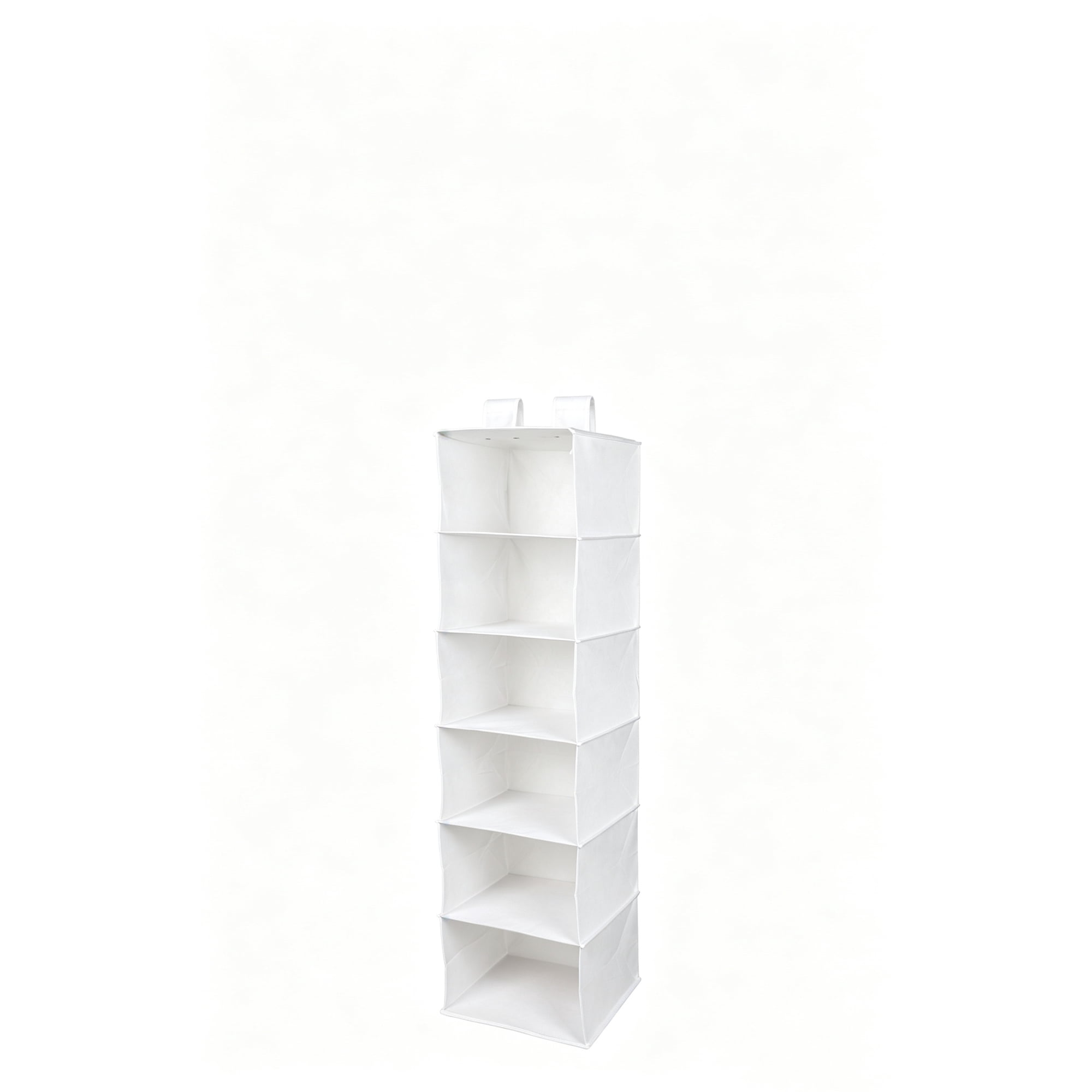 Mainstays 6 Shelf Non-Woven Hanging Closet Organizer, Arctic White
