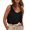 Black, variant on Womens Summer Tops Satin Sleeveless Top Round Neck Trade Color Ding Loose Vest on Sale