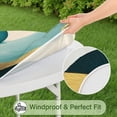 thumbnail image 5 of Teal and Gold Marble Fluid Art Pattern Round Fitted Tablecloth with Elastic Edge,Dining Table Cover Waterproof,Outdoor Round Tablecloth for Camping,Dining,Indoor and Outdoor, 5 of 7