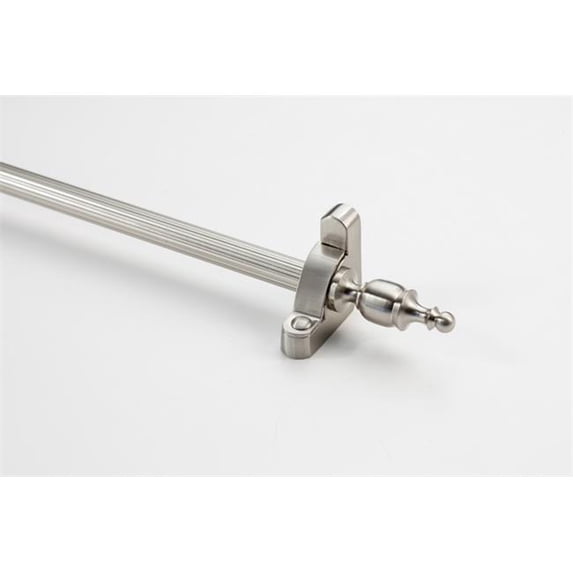 Zoroufy 01404-03416 72 in. Heritage Solid Stair Rod Set Regular Brackets Crown Finial in Satin Nickel