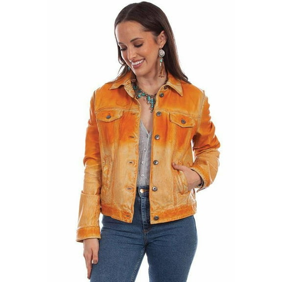 Scully Western Jacket Womens Denim Ombre S Butterscotch F0_L1078