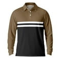 thumbnail image 6 of COSFO Collared Men's Polo Shirts Mesh Striped Long Sleeve Pullover Shirts Slim Fit Lightweight Performance Casual Graphic Tees, 6 of 7