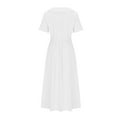 thumbnail image 4 of Uaswgudfs Women's Summer Casual Dress:Collar Short Sleeve Midi with Belted Waist & Flowy Skirt - Everyday Lightweight Comfort & Elegant Style White S, 4 of 4