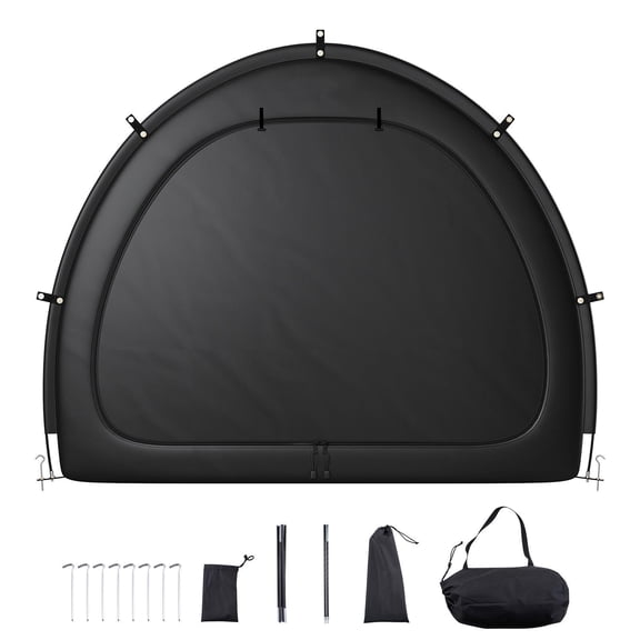 Outdoor Bicycle Storage Tent for 4-5 Bikes with Ventilation Windows Waterproof Fan Shaped Design High Strength Fiberglass and Double Zippers