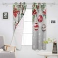 thumbnail image 3 of Gray Christmas Balls Blackout Curtains | Light Blocking Print Window Curtains, Red Green Xmas Botanical Snowflake Thermal Insulated Window Drapes for Living Room Kitchen (2 Panels, 104"W x 96"L), 3 of 7