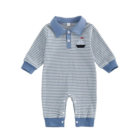 QGJZVUNL Infants Long Sleeve Jumpsuits Baby Boy Fall Clothes Cartoon Print Rompers Size 0-3 Months