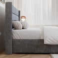 thumbnail image 5 of Amolife Full Size Upholstered Lift up Storage Platform Bed Frame with Fabric Panel Wingback Headboard, Gray Blue, 5 of 12