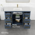 thumbnail image 4 of Eviva Curio 48"W x 18"D Dark Blue Bathroom Vanity with White Carrara Quartz Countertop and Undermount Porcelain Sink, 4 of 11