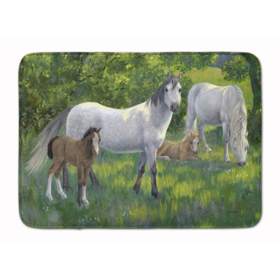 Group of Horses Machine Washable Memory Foam Mat