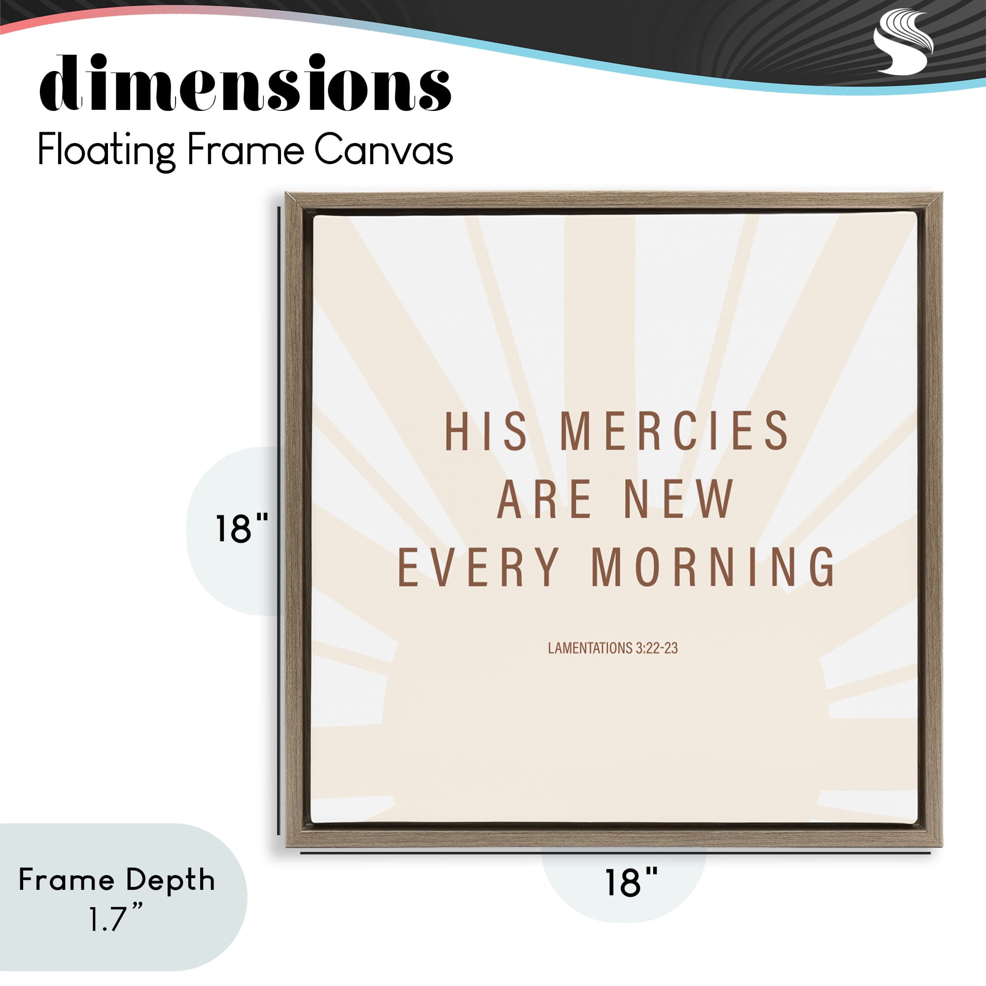 Stupell Industries His Mercies Are New Brown Framed Floater Canvas Wall Art, design by SD Graphics Studio