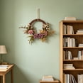 thumbnail image 4 of YingYouFu Artificial Floral Front Door Wreath, Natural Rattan Base Boho Style Hanging Wall Decorative Wreath, Decorative Wreath for Front Door, Wall, Porch, Living Room Home Decor, 4 of 6
