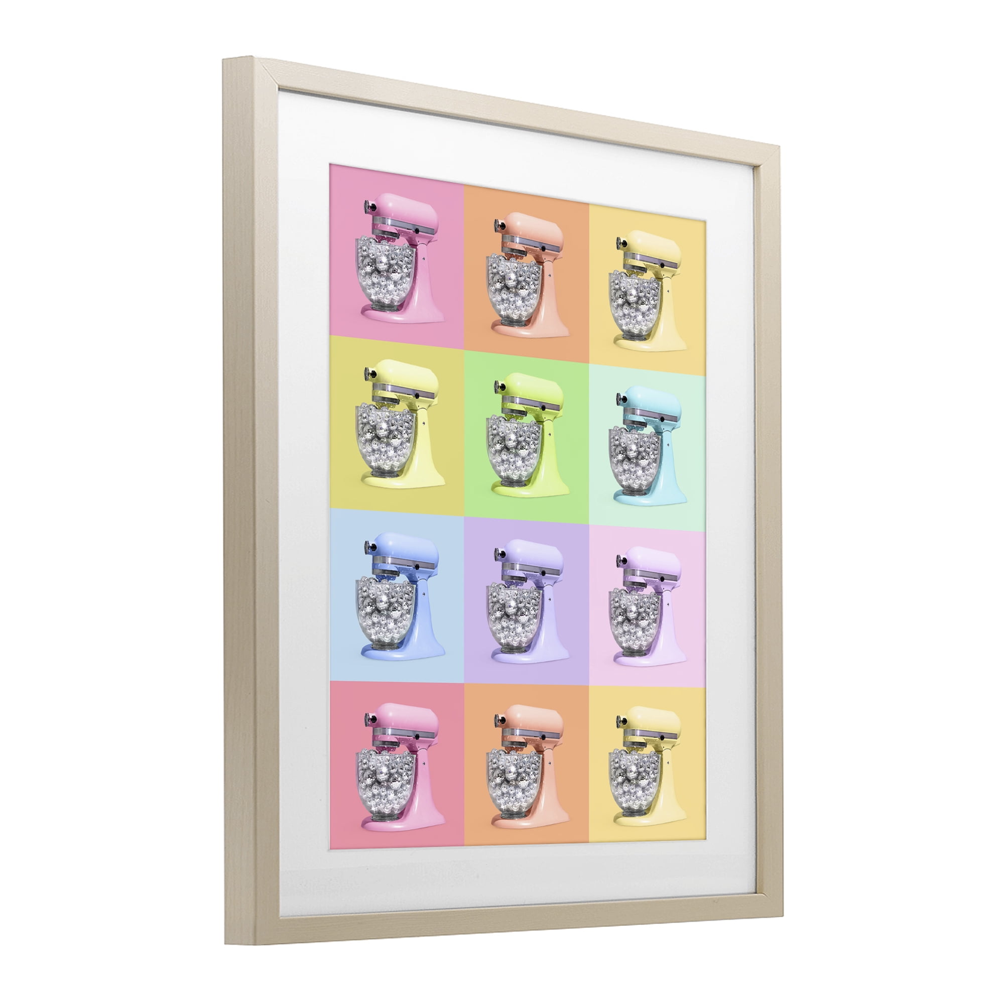 Stupell Industries Disco Ball Kitchen Mixer Collage Birch Framed Print Under Glass, design by LISH Creative