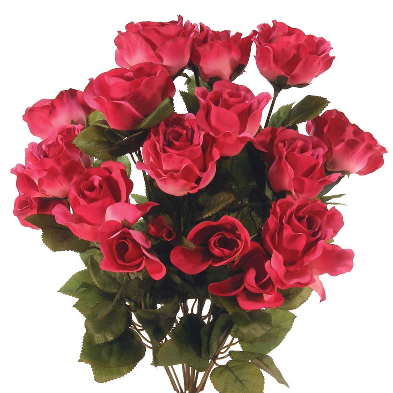 1 Pc, 21 Inch Artificial Rose Bush w/12 Blooms & 8 Buds For Special Events & Home Decor Beauty