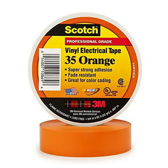 Electrical Tape, 3/4 x 66 ft, 7 mil, Orange