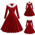 thumbnail image 2 of Sexlip Womens Dress Vintage 1950s Dresses Long Sleeve Swing Party Dresses Cocktail Dress Party Holiday Dress Red S, 2 of 9