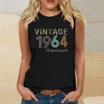 thumbnail image 2 of 60th Birthday Tank Tops for Women Vintage 1964 Graphic Party T-Shirts Cute Crewneck Sleeveless Gifts Tees, 2 of 5