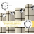 thumbnail image 6 of Linen Buffalo Check Blackout Curtains for Bedroom/Living Room, Thermal Insulated Kitchen Curtains, Retro Black Lines Grid Pattern Grommet Darkening Window Treatment Drapes 52"x84"x2, 6 of 8