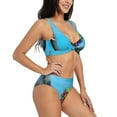 thumbnail image 2 of Daiia Elephant Trunk Couple Flowers Women's Bikini Set Two Piece Swimsuit High Waisted Bikini Adjustable Straps Bikini Perfect for Beach, Pool, and Summer Vacation-Small, 2 of 9