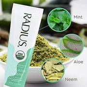 Radius Usda معجون أسنان النعناع العضوي 3 عد ، 3 أوقية ، غير سام ، مصمم لتحسين صحة اللثة والمساعدة في منع التجاويف