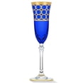 thumbnail image 2 of HOMEHUT Cobalt Blue Champagne Flutes with Gold Rings, Set of 4, 2 of 4