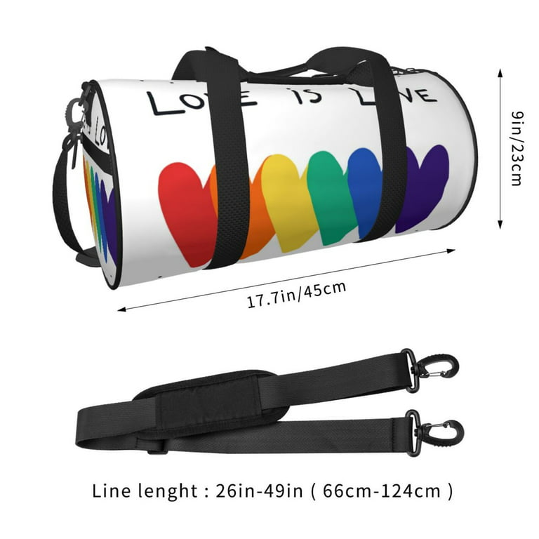 ZICANCN Heart Rainbow Love is Love Unisex Large Duffle Bag for Travel -  Sports Tote Gym Bag Airplane Weekenders Bags for Women Men