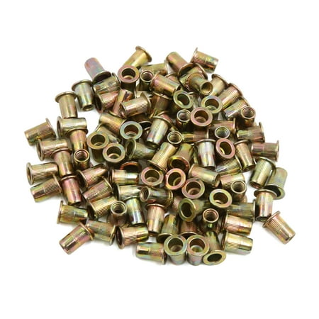 

100 Pcs 1/4-20 Bronze Tone Stainless Steel Thread Rivet Nut Insert Nutserts