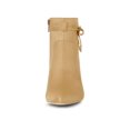 thumbnail image 6 of BLISSFUL STEP Women's Pointed Toe Block Heel Zipper Ankle Boots, 6 of 7