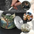 thumbnail image 4 of Yayeee Ashtray with Lid for Cigarette Smokeless Stainless Steel Home Ash Holder, Retro Pine Tree, 4 of 7