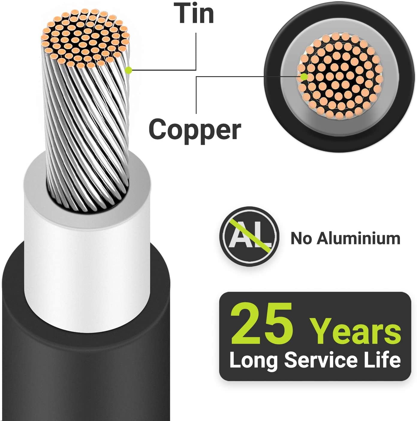 Newpowa 6FT 15FT 30FT 50FT 100FT(Feet) 10AWG(6mm² ) One Black Solar Extension Cable With Male/Female Solar Panel Connectors  for PV Outdoor Use Weatherproof IP67