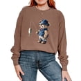 thumbnail image 6 of Teddy Bear Fisherman - Womens Garment Dyed Long Sleeve, 6 of 13