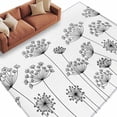 thumbnail image 6 of Black Dandelion Area Rug 5x8 Washable Rug Non Slip Spring Country Modern Minimalist Flower Large Area Rug Soft Stainresistant Indoor Floor Carpet for Living Room Bedroom Home Office Dining Room, 6 of 8