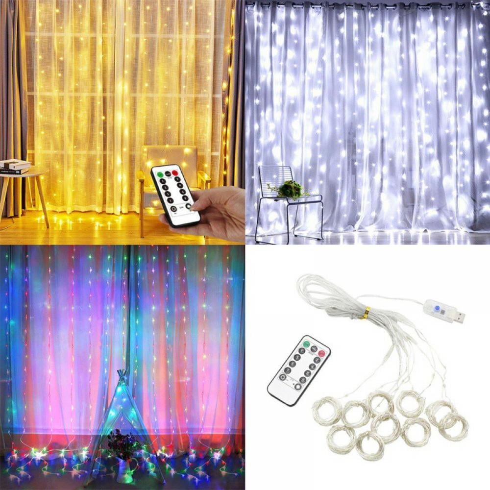 Curtain Lights String Flash Fairy Garland Remote Control For New Year Christmas 