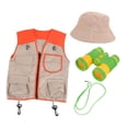 thumbnail image 4 of Explorer Disfraz para niños, equipo de campamento, binoculares de sombrero de chaleco, juguete educativo para acampar en el patio trasero juguete para Chaleco naranja, 4 of 8