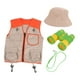 thumbnail image 4 of Explorer Disfraz de disfraces para niños, exploración al aire libre Binoculares de sombreros Juega de rol de vestir para acampar juguete para niños Chaleco naranja, 4 of 10