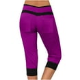 thumbnail image 1 of Yuyuzo Womens Capri Pants Plus Size Drawstring Stretch Athletic Color Block Sweatpants with Pockets, 1 of 4