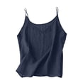 thumbnail image 5 of Jsaierl Women's V Neck Spaghetti Strap Linen Cami Top, Pocket Detail Crinkled Lightweight Camisole, Beach Vacation Casual Layering Vest, 5 of 10