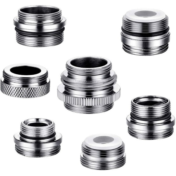 7 Pieces Faucet Adapter Kit, Kitchen Sink Brass Aerator Adapter Male/Female Faucet Adapter to Connect Garden Hose, Water Filter, Standard Hose via Diverter