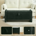 thumbnail image 3 of WUTUTUEE 44" Storage Ottoman Bench, End of Bed Storage Bench & Corduroy Ottoman, Upholstered Entryway Bench for Bedroom & Living Room with Convenient Handle, Green, 3 of 8