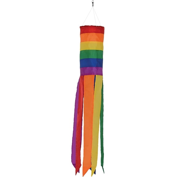 In the Breeze 4846 — Rainbow Column Value Sock/Windsock, 24-Inch — Colorful Yard or Porch Decor