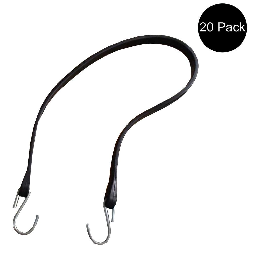 (20) 31" Inch Natural Rubber Bungee Straps for Cargo Trailer Tarp Tie