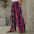 thumbnail image 4 of Jjayotai Women's Wide Leg Boho Pants, Smock High Waist Yoga Palazzo Trousers, Summer Beach Pants Hot Pink M, 4 of 5