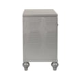 thumbnail image 4 of Maklaine Transitional Solid Wood 3-Drawer Nightstand in Silver, 4 of 5