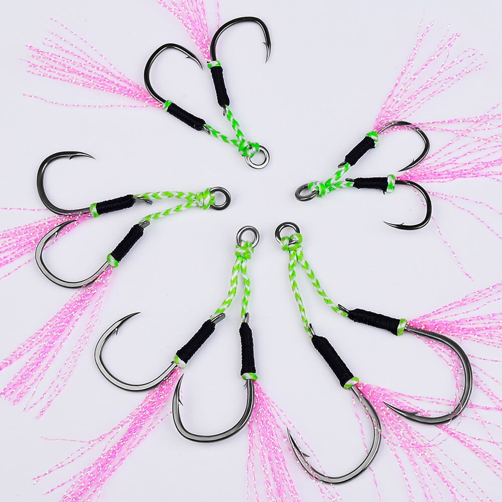 20Pairs Fishing Saltwater Double Assist Jigging Hook Butterfly Jig Fishing Hooks