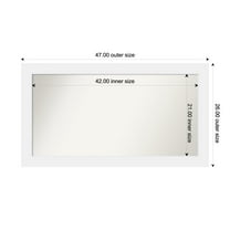 Amanti Art Custom Framed Wall and Bathroom Mirror (26 x 47 in.), Corvino White Frame